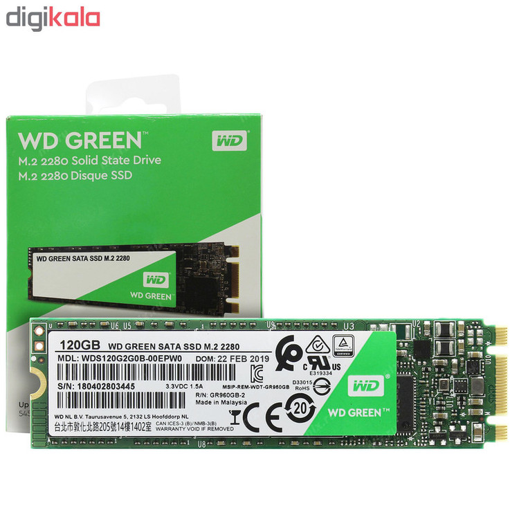 اس اس دی اینترنال وسترن دیجیتال مدل GREEN WDS120G2G0B ظرفیت 120 گیگابایت-استوک