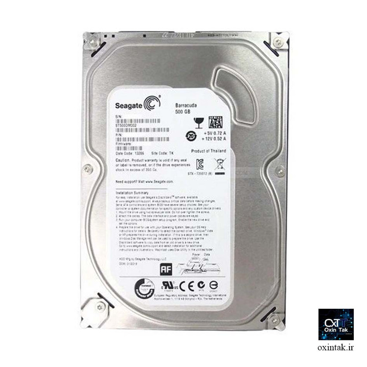 هارد دیسک اینترنال سیگیت Barracuda ظرفیت ۵۰۰ گیگابایت - استوک