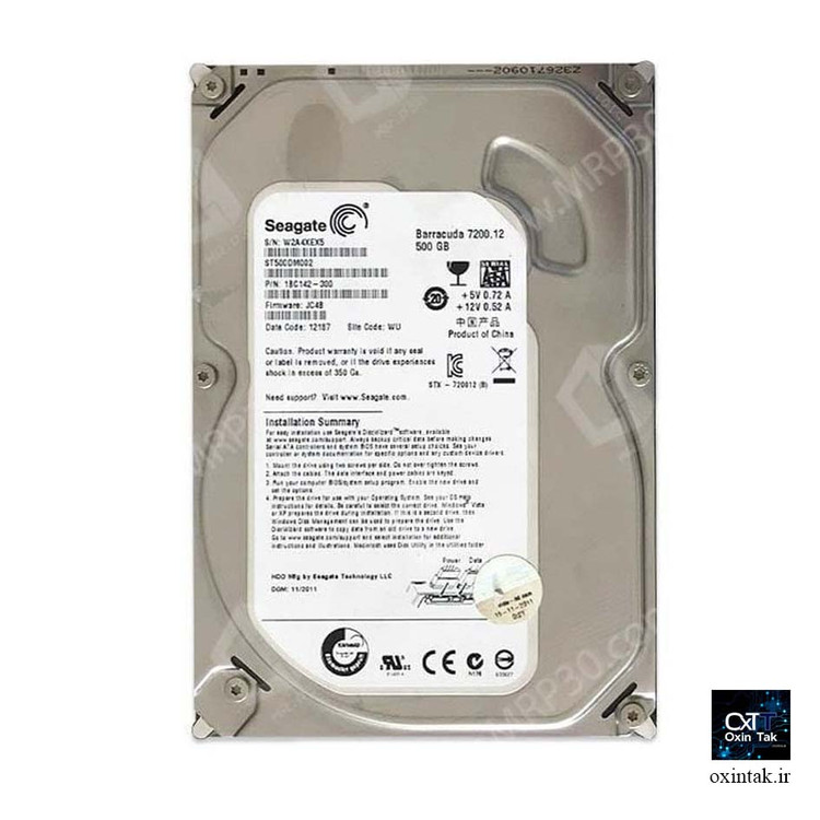 هارد دیسک اینترنال سیگیت Barracuda ظرفیت ۵۰۰ گیگابایت - استوک