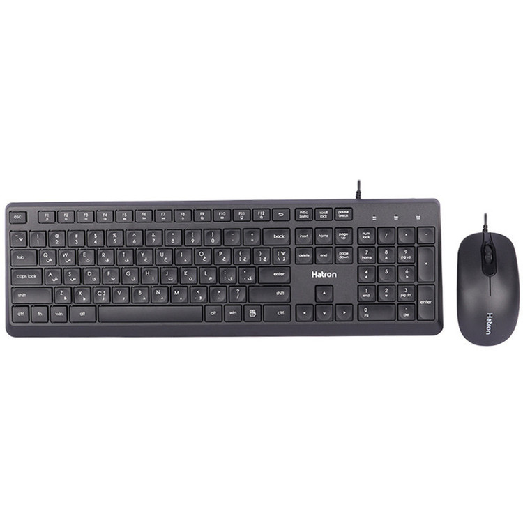 کیبورد و ماوس هترون مدل HKC215، سوییچ ممبران، Full-size