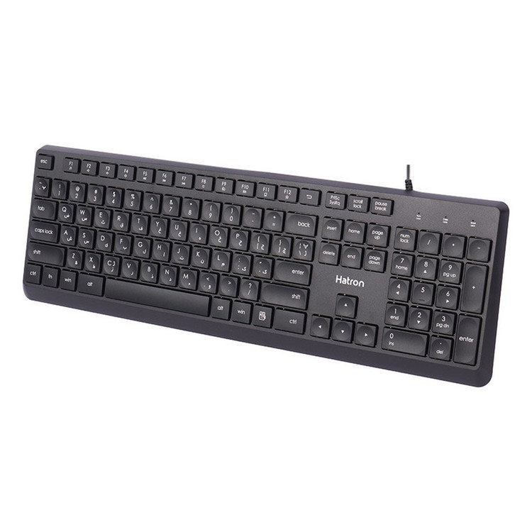 کیبورد و ماوس هترون مدل HKC215، سوییچ ممبران، Full-size