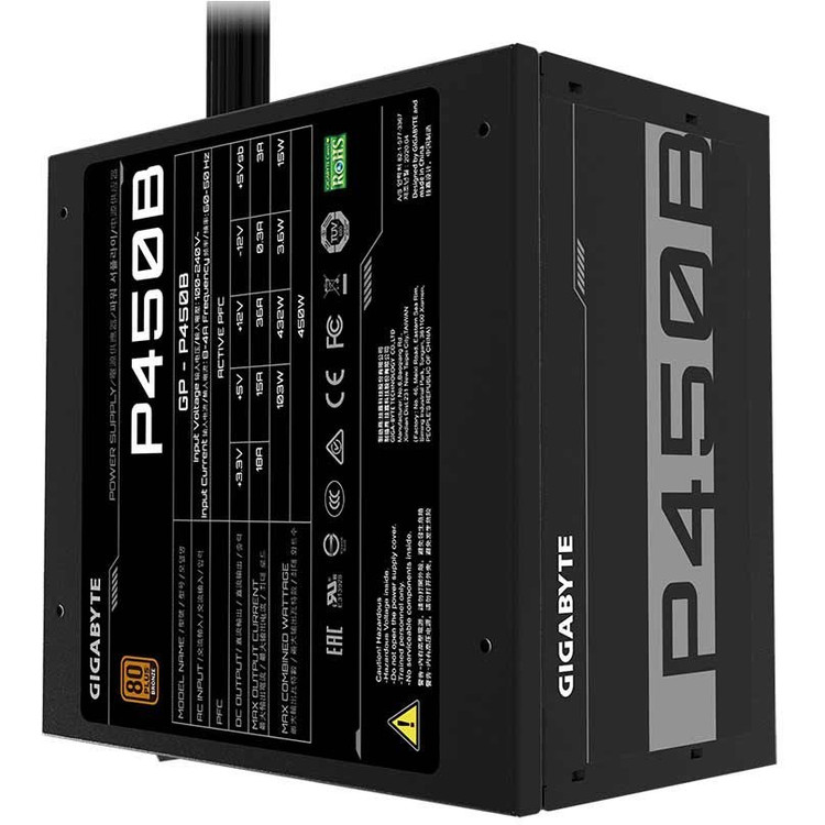 منبع تغذیه کامپیوتر گیگابایت مدل P450B 80 Plus Bronze توان 450 وات - کارکرده